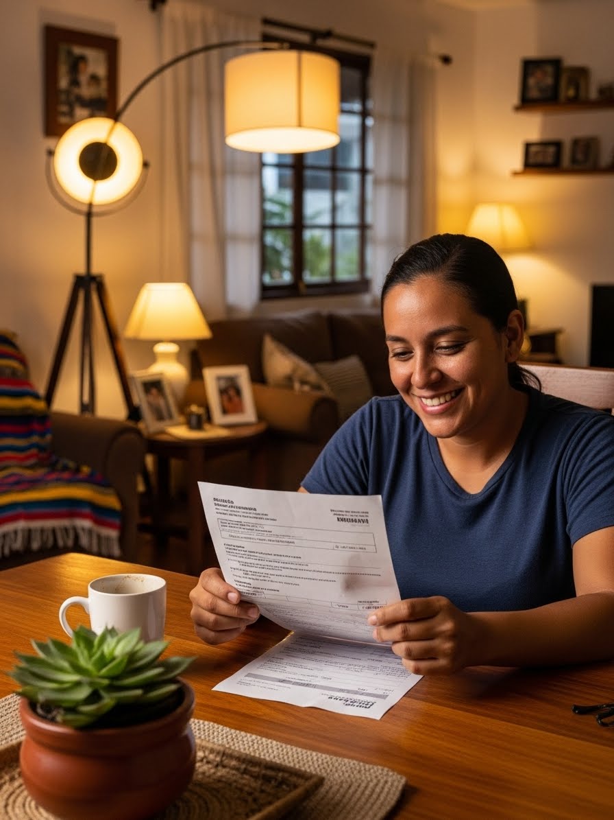 Persona usando energía solar desde su hogar con Unergy Vecinos